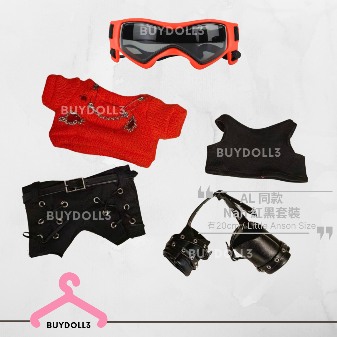 Anson Lo 同款 Nah MV 紅黑套裝 | 公仔衫 娃衣 | 教主